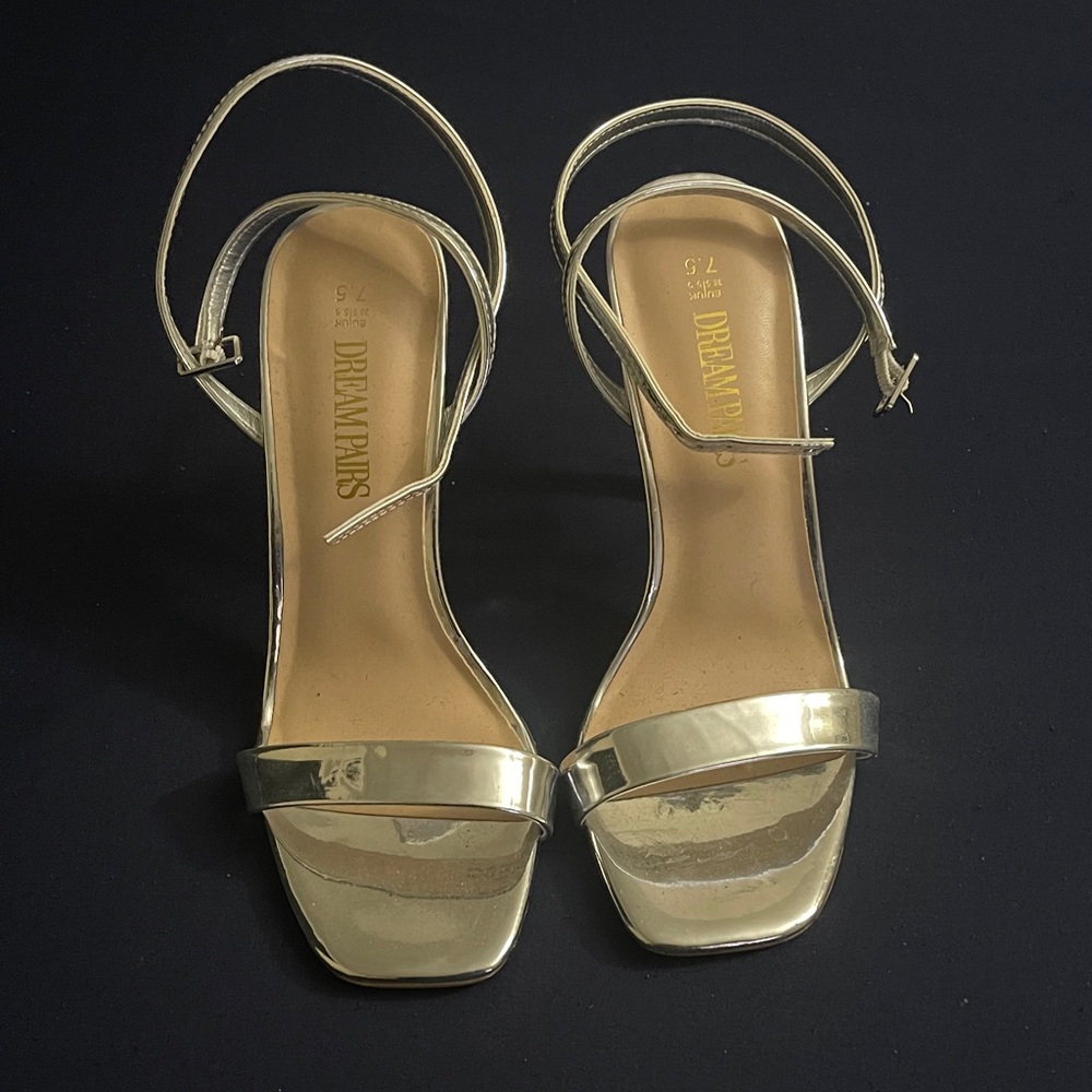 Dream Pairs Women's Metallic Gold Heels